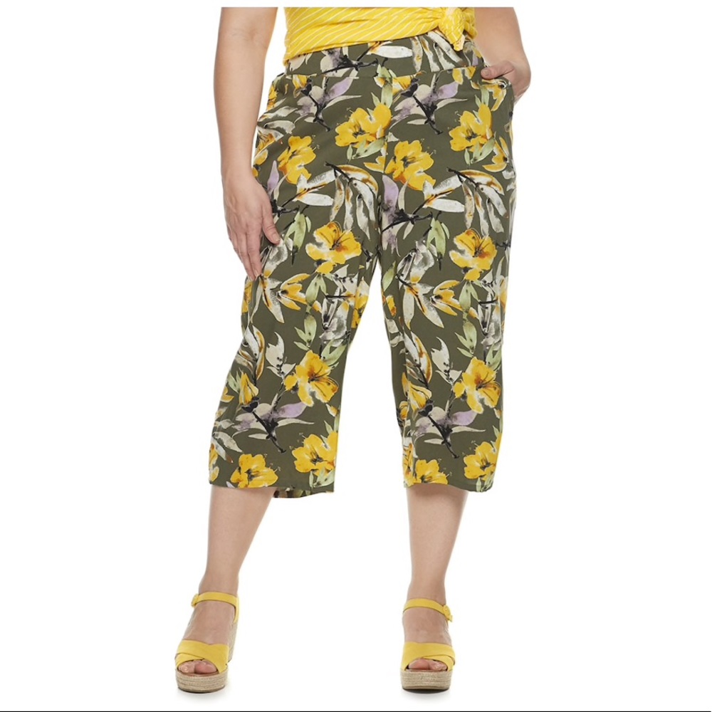 Plus Size EVRI Wide-Leg Crop Pants